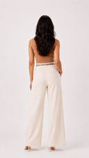 Pantalon large taille haute Farah Styles, vue en teinte abricot doux