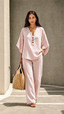 Chemise en lin et coton, style bohème décontracté, manches courtes